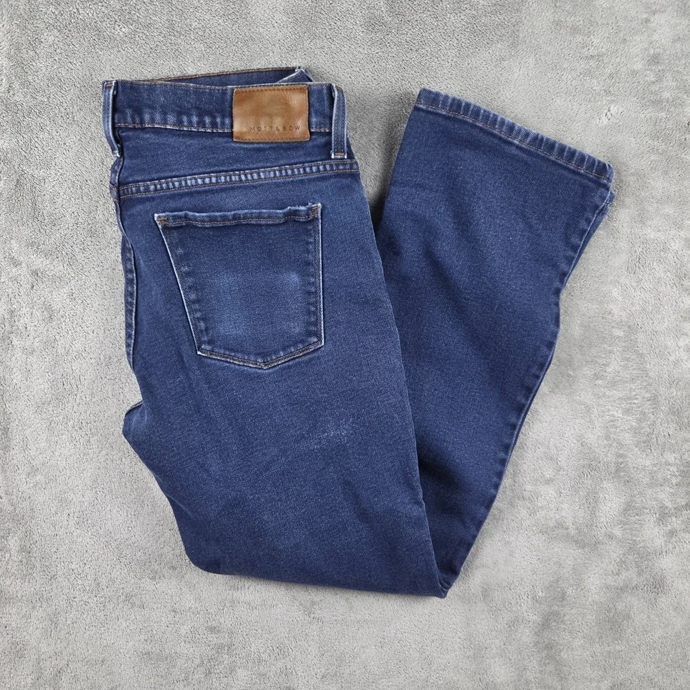Mott & Bow Slim Jeans Mens 34x31 Blue Oliver Tapered Stretch Denim Casual‎